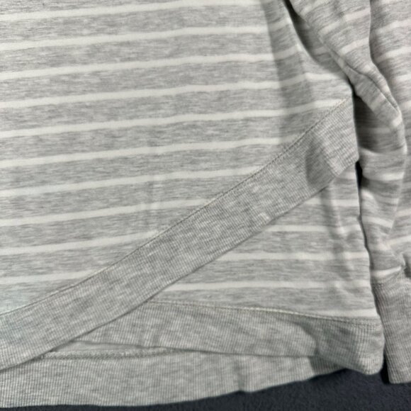 Active Life Large Heather Gray Stripe Long Sleeve Pullover Top Round Neck Modal - Picture 5 of 9